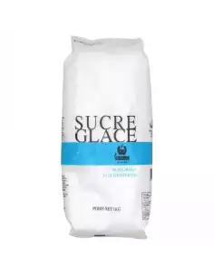 Sucre glace 1kg pour décoration de crêpes, gaufres, desserts et pâtisseries professionnelles.