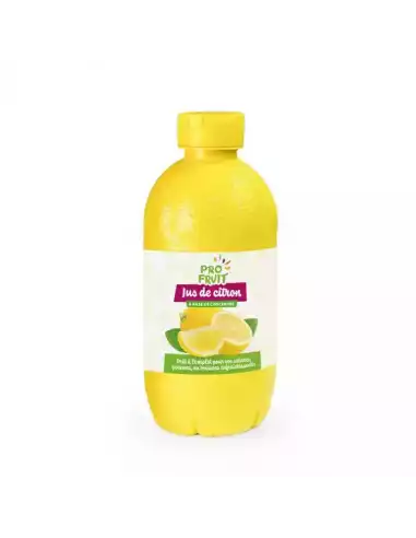 Jus de citron concentré 280ml pour boissons, salades, crêpes et préparations culinaires professionnelles.