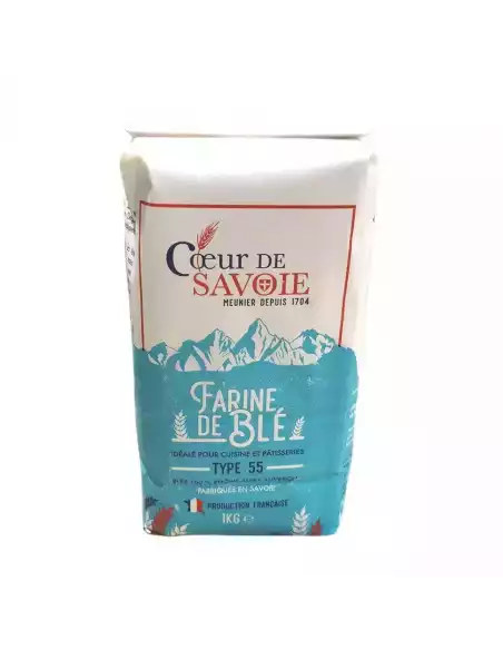 Farine de blé T55 1kg x10 pour crêpes, gaufres, pâtisserie et préparations culinaires professionnelles.