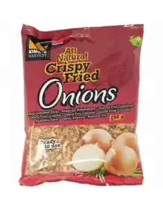 Oignons frits 200g croustillants pour salades, burgers, sandwichs et recettes snack professionnelles.