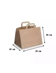 Sac cabas papier 32x22x24 cm par lot de 250 en kraft