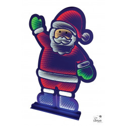 Père Noël LED 74 cm décoration lumineuse de Noël pour vitrines, restaurants et espaces professionnels.