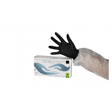Gants nitrile noirs T9 XL non poudrés x100