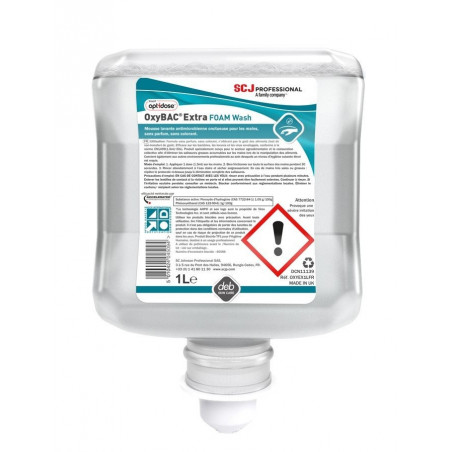 Mousse lavante Oxybac 6x1L – Hygiène mains pro | CHR APPRO