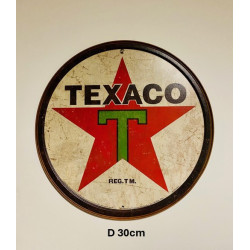 Plaque Métal décorative Texaco diam 30 - CHR Appro