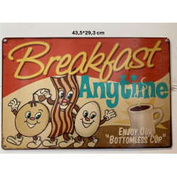 Plaque Métal décorative Brekfast 43.5 x 29.3 cm - CHR Appro
