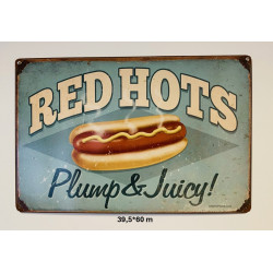 Plaque Métal décorative Red Hots 39.5 x 60 cm - CHR Appro