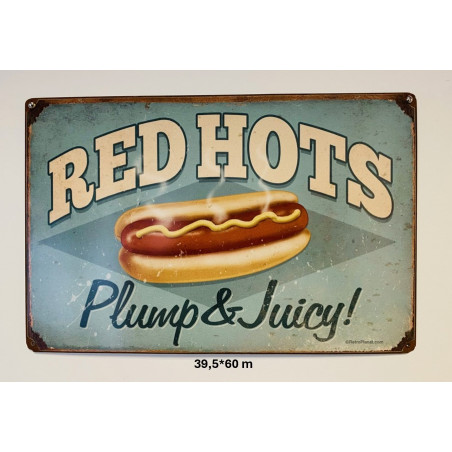 Plaque Métal décorative Red Hots 39.5 x 60 cm - CHR Appro