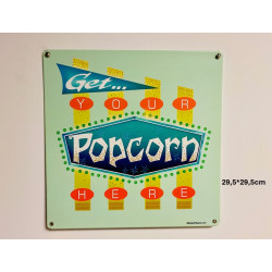 Plaque Métal décorative popcorn 29.5 x 29.5 cm - CHR Appro
