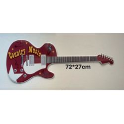 Plaque Métal décorative guitard country 72 x 27 cm - CHR Appro