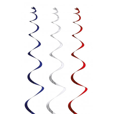 spirale metalisée bleu blanc rouge lot de 6 - CHR Appro