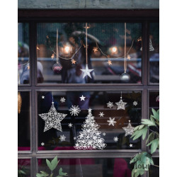 Stickers Noël décoratifs modèle aléatoire – autocollants adhésifs pour vitrine, restaurant, coffee shop et crêperie.