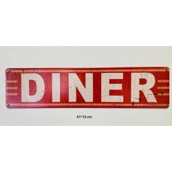 Plaque Métal décorative diner horizontal 51 x 13 cm - CHR Appro
