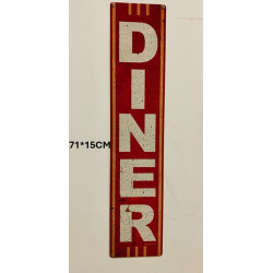 Plaque Métal décorative diner verticale 71 x 15 cm - CHR Appro