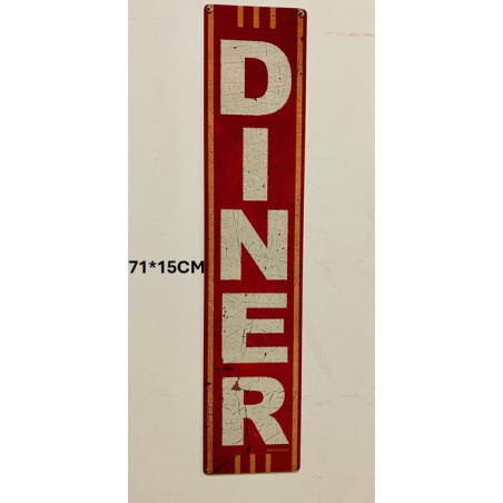 Plaque Métal décorative diner verticale 71 x 15 cm - CHR Appro