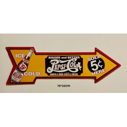 Plaque Métal décorative pepsi cola 70 x 22 cm - CHR Appro