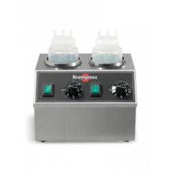 Chauffe-biberons double Krampouz appareil professionnel pour sauces, chocolats et nappages, idéal glaciers et coffee shops.