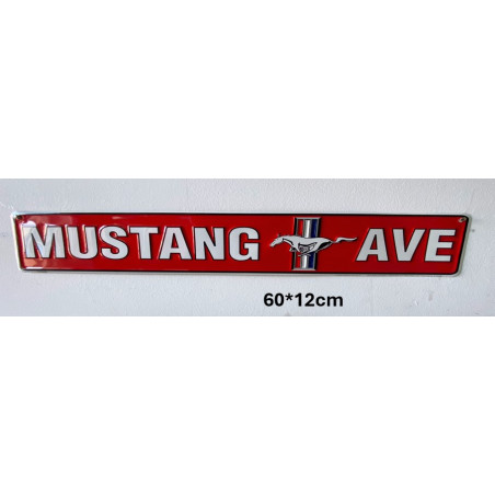Plaque Métal décorative Mustange 60 x 12 cm - CHR Appro