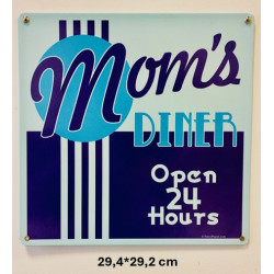 Plaque Métal décorative Mom's diner 29.4 x 29.2 cm - CHR Appro