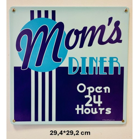 Plaque Métal décorative Mom's diner 29.4 x 29.2 cm - CHR Appro