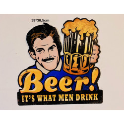 Plaque Métal décorative Beer 39 x38.5 cm - CHR Appro
