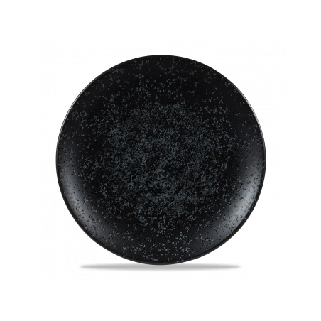 Assiettes grandes rondres noires Menu Shades diam 27 par 6 - CHR Appro