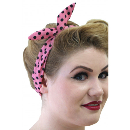 Foulard cheveux Memphis coton Rose à poids - CHR Appro