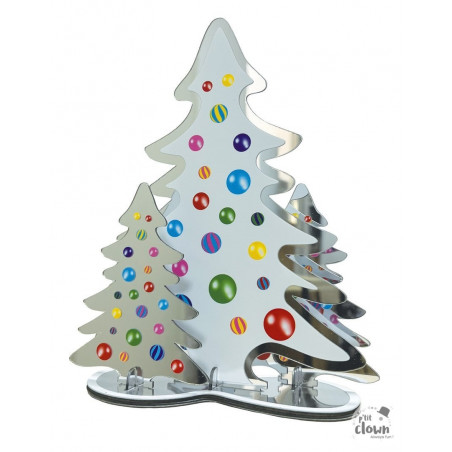 Déco effet miroir sapins multicolore 20 cm Décoration de Noël festive et colorée