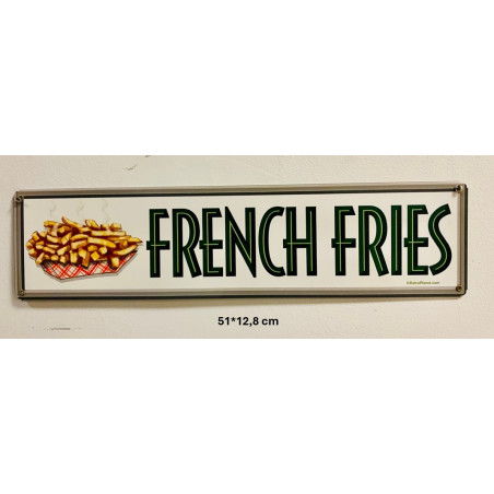 Plaque Métal décorative french fries 51 x 12.8 cm - CHR Appro