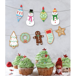 Guirlande de Noël décoration pour vitrines, comptoirs et espaces professionnels de snacks, glaciers, coffee shops et crêperies.