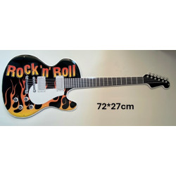 Plaque Métal décorative guitard rock 72 x 27 cm - CHR Appro