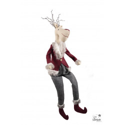 Renne Lola de Noël 45 cm – décoration élégante et festive pour vitrines, comptoirs et restaurants professionnels.