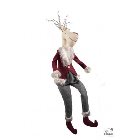 Renne Lola de Noël 45 cm – décoration élégante et festive pour vitrines, comptoirs et restaurants professionnels.