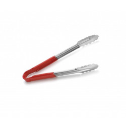 Pince inox 18/0 manche rouge 23cm - CHR Appro