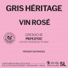 BIB 5L Vin Rosé Gris Héritage IGP d’Oc – vin léger et fruité pour professionnels CHR