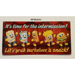 Plaque Métal décorative It's time 60 x 29.4 cm - CHR Appro