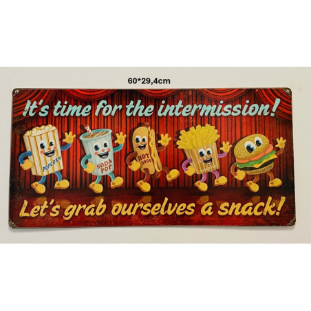 Plaque Métal décorative It's time 60 x 29.4 cm - CHR Appro
