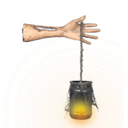 Bras avec lanterne - à suspendre - lumineuxH 41cm x L 32cm. Piles incluses (3xLR44) - CHR Appro