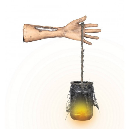 Bras avec lanterne - à suspendre - lumineuxH 41cm x L 32cm. Piles incluses (3xLR44) - CHR Appro