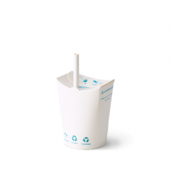 Pot gobelet en papier Aqueous avec couvercle pliable pour chocolat