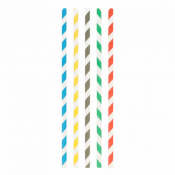 Pailles en papier colorées 0,8x23,5 cm – lot de 100 – spécial milkshake
