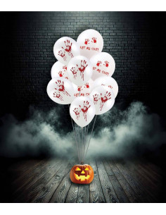 BALLON 23cm halloween sanglant lot de 10