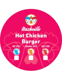 Stickers Hot Chicken Burger x500