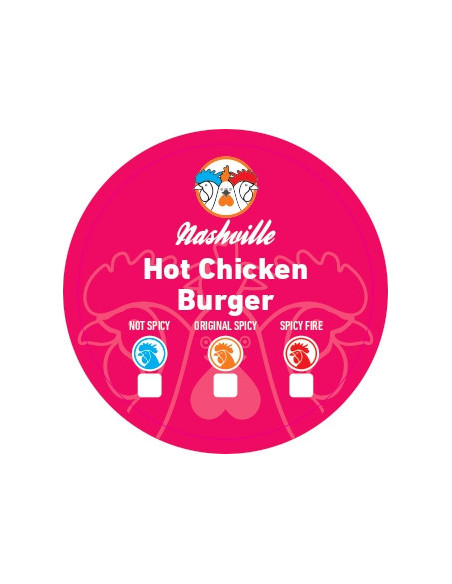 Stickers Hot Chicken Burger x500