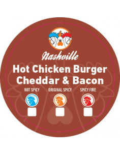 Stickers Hot Chicken Burg cheddar bacon x500