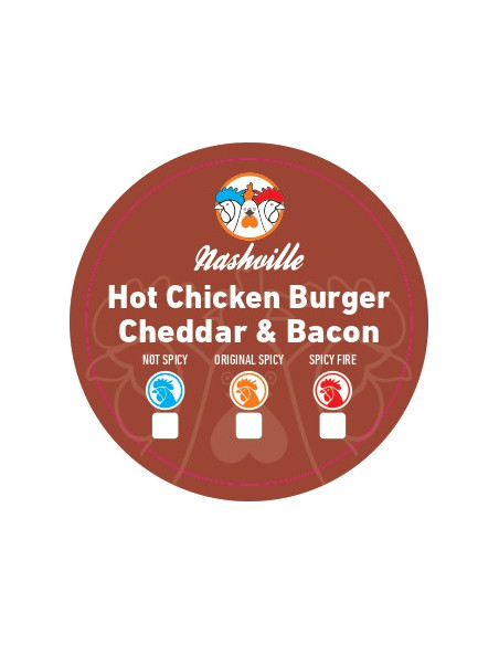 Stickers Hot Chicken Burg cheddar bacon x500