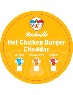 Stickers Hot Chicken Burg cheddar x500