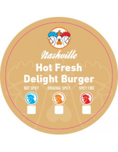 Stickers HOT FRESHDE LIGHT BURGER x500
