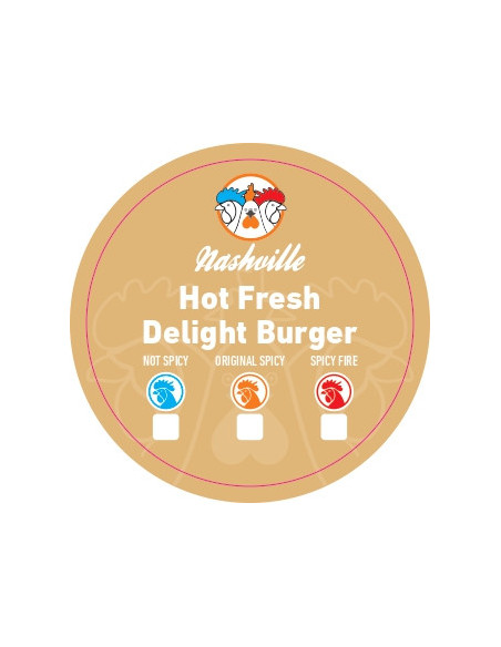 Stickers HOT FRESHDE LIGHT BURGER x500