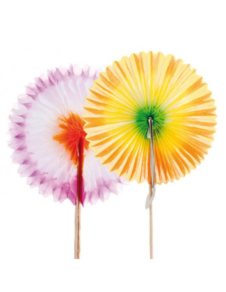 Décors Eventails chinois en papier Ø7x7cm pour glaces, cocktails et desserts – lot de 144